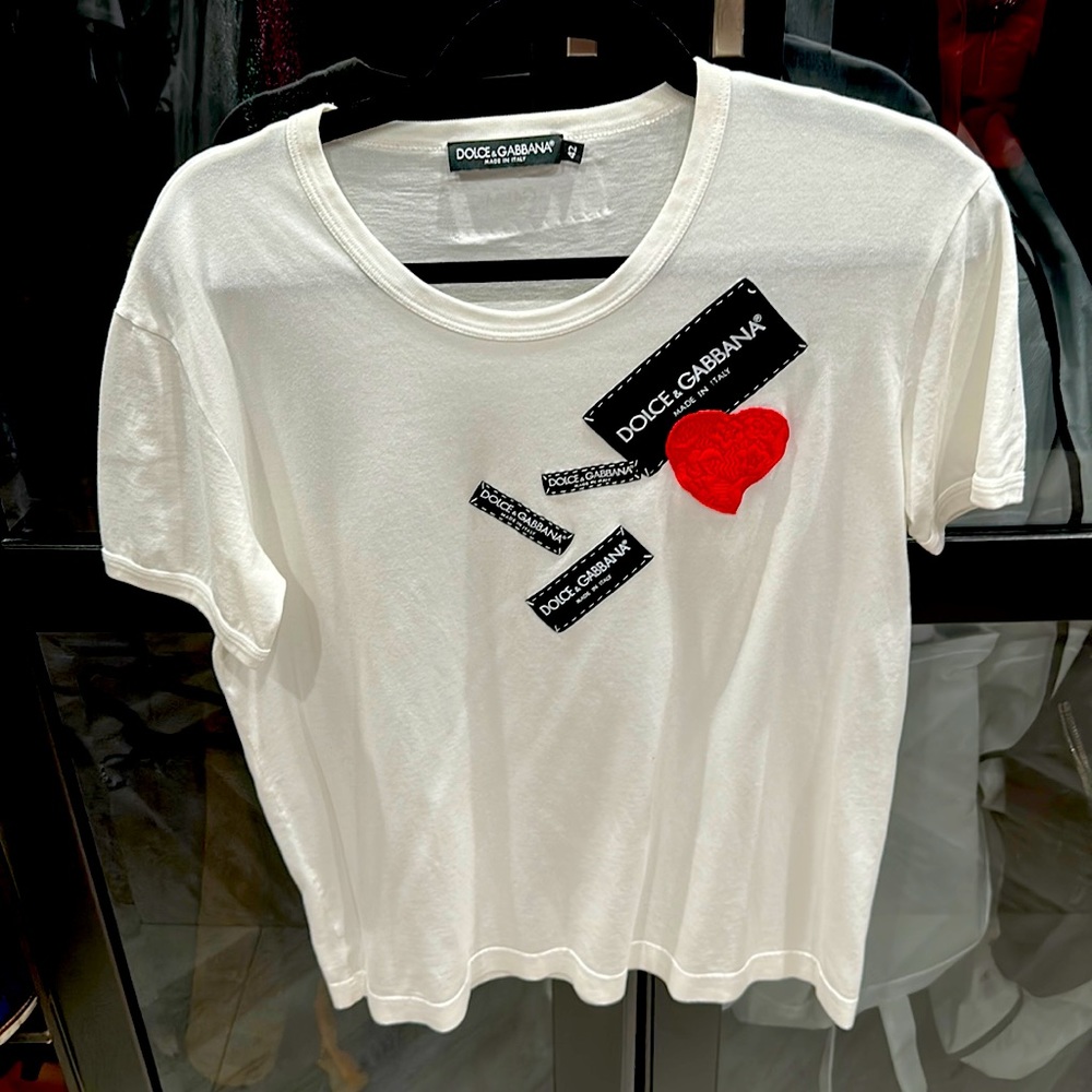 DOLCE & GABBANA WOMEN’S WHITE T SHIRT SIZE 42